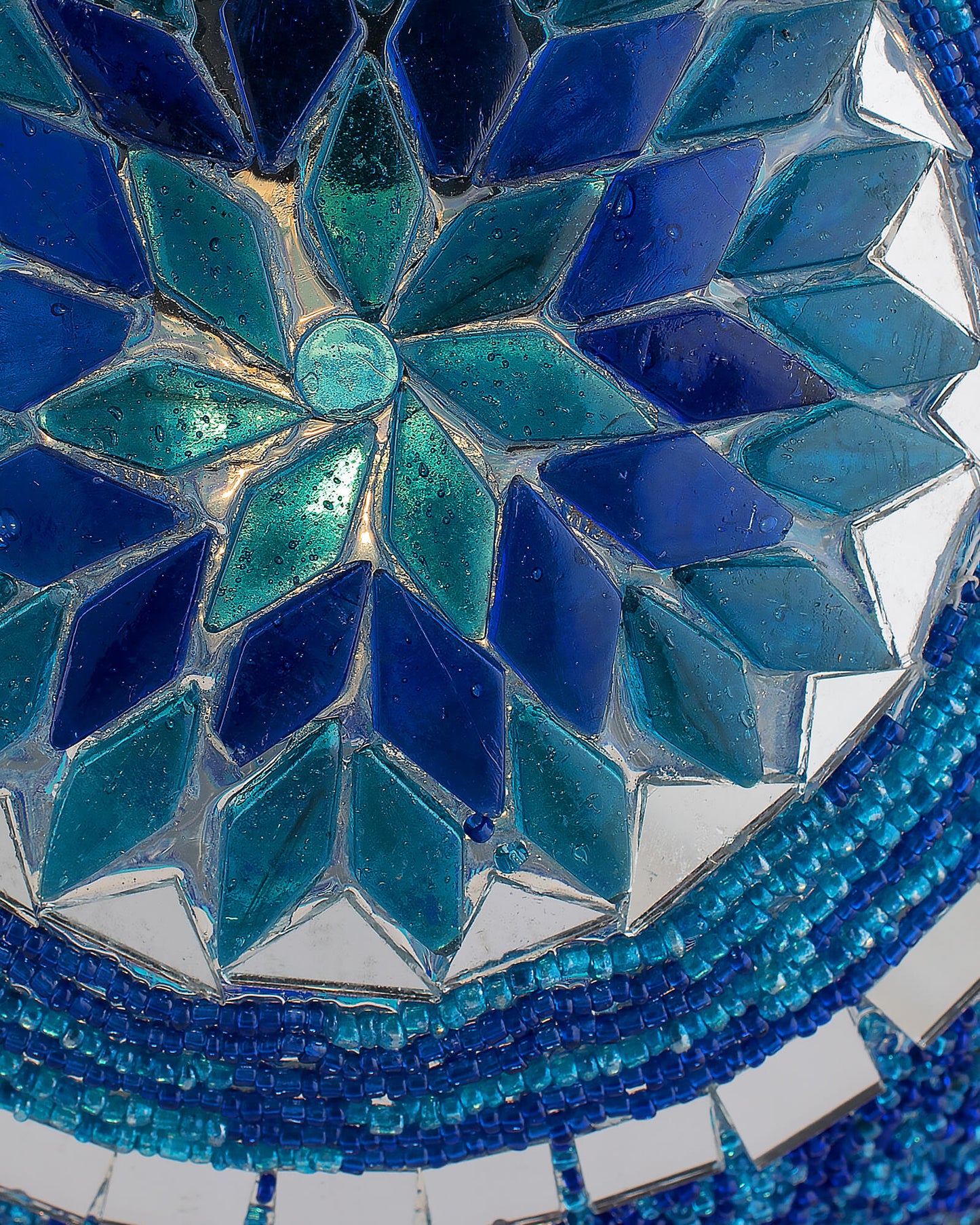 Turkish Moroccan Mosaic Blue Ceiling Hanging Light Chandelier Pendant Fixture Lantern, Handmade Glass Lamp