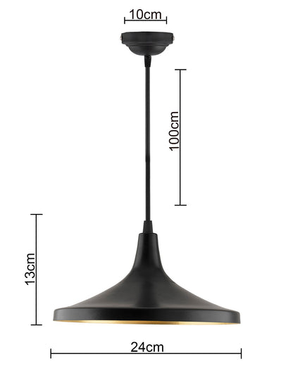 Black Metal Medium Danish Hanging Light, E26/27 Nordic pendant lamp, Modern kitchen, bedroom, living room ceiling lamp