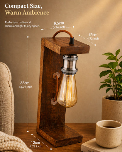 Table Wooden Lamp with Holder