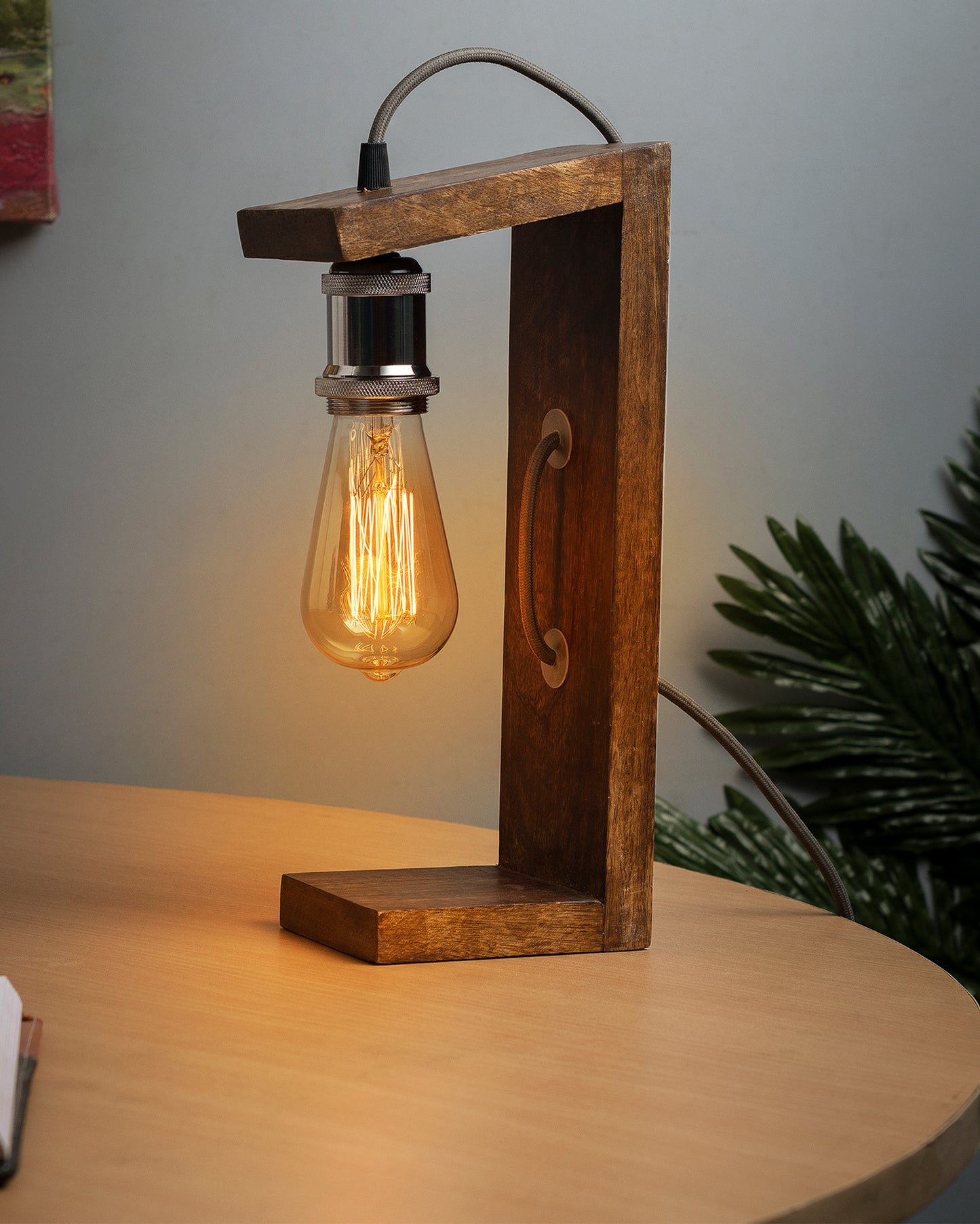 Table Wooden Lamp with Holder