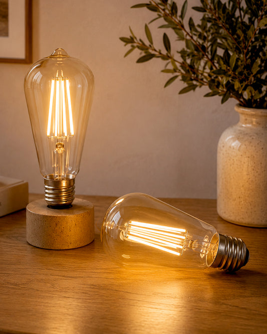 ST64 Pear Shape LED Bulb, 4 Watt, Industrial Decorative Vintage Light Lamp, Set of 2