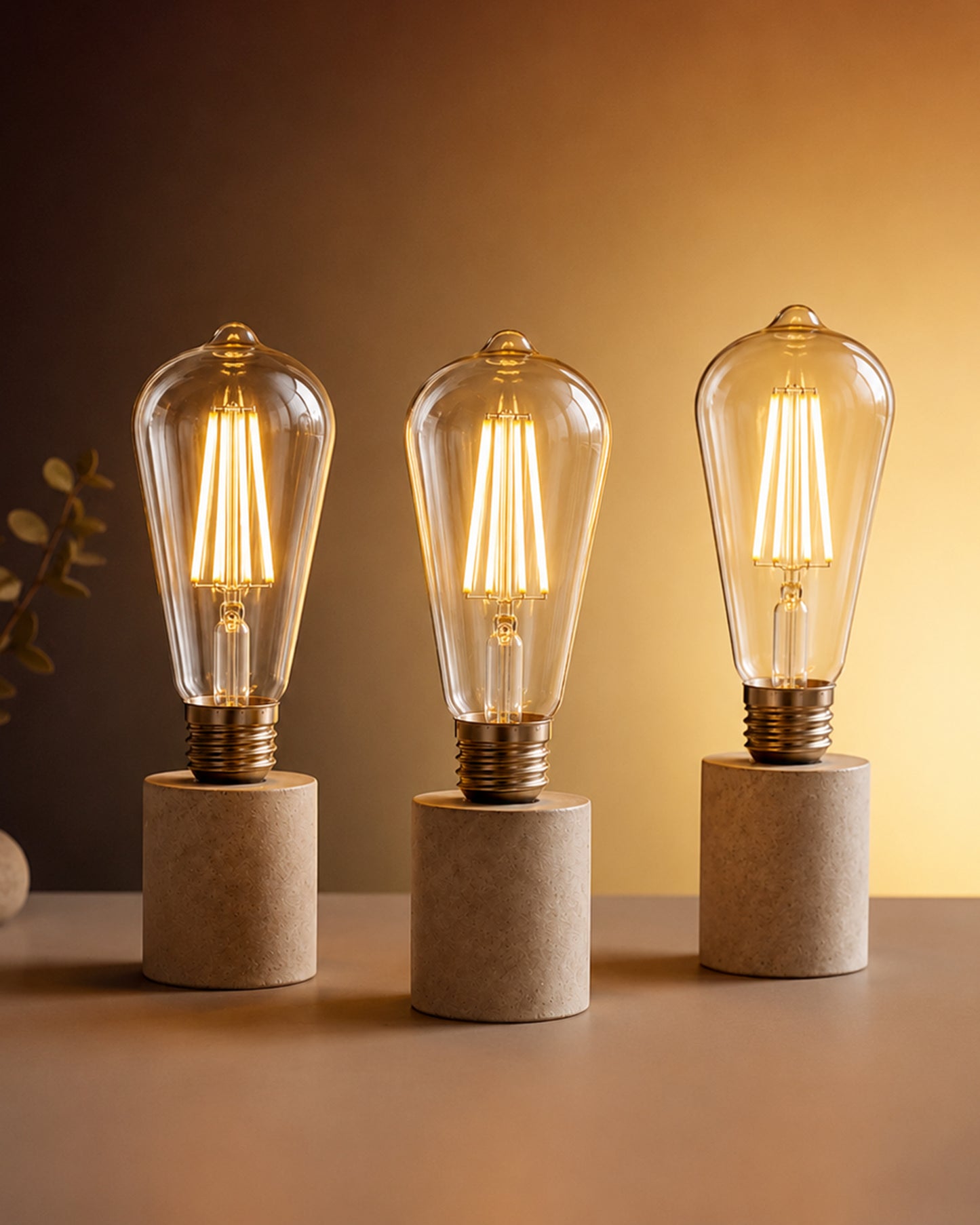 ST64 Pear Shape LED Bulb, 4 Watt, Industrial Decorative Vintage Light Lamp, Set of 4