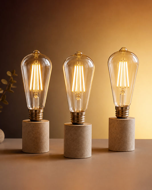 ST64 Pear Shape LED Bulb, 4 Watt, Industrial Decorative Vintage Light Lamp, Set of 4