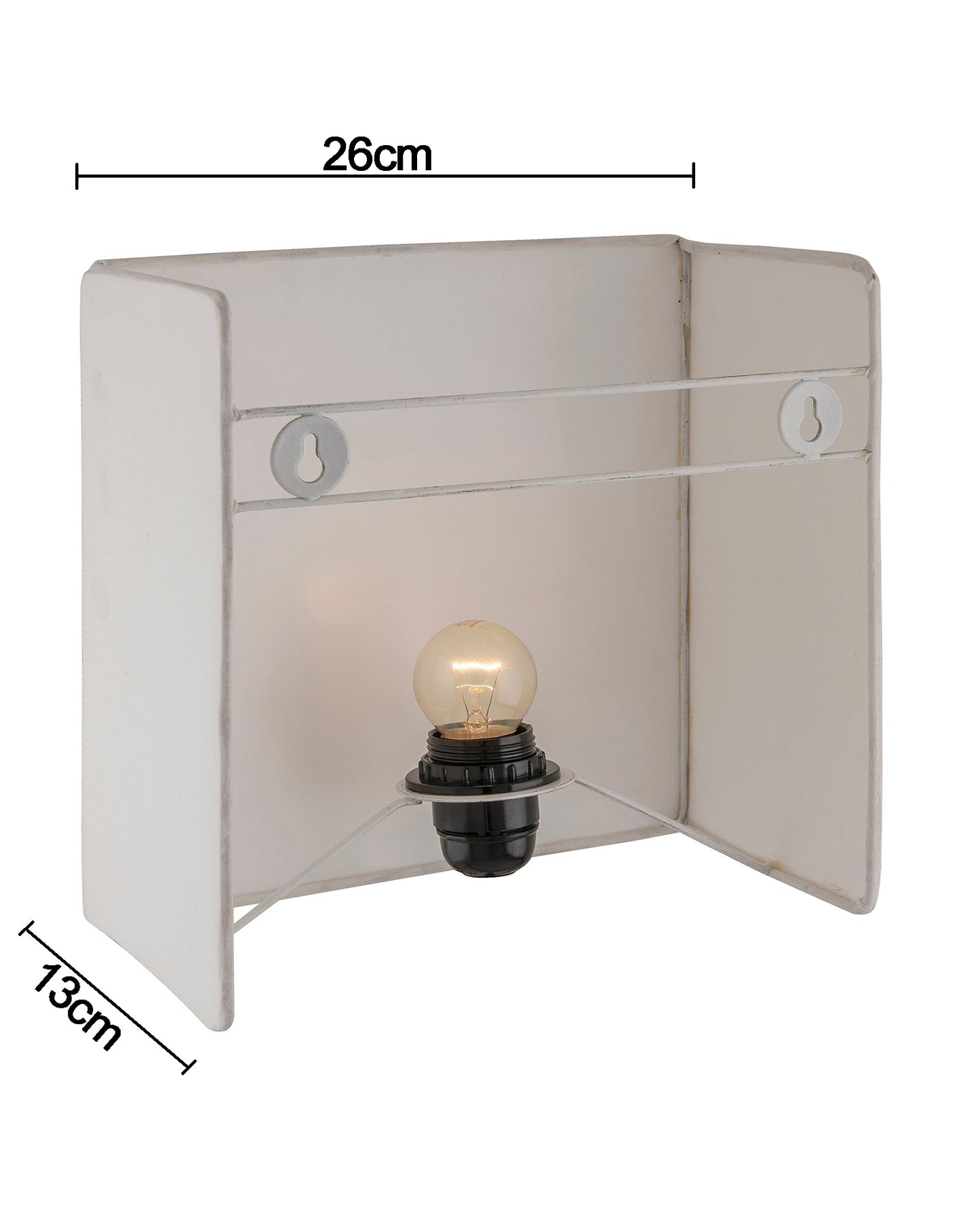 Wall Mounted Sconce Shade Lamp, Door Light E27, White Fabric,Square, Modern Wall Light