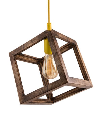 3-Lights Round Cluster Chandelier Modern Nordic Walnut Finish Wooden Pendant Cube Light with Silicone Holder, URBAN Retro, Nordic Style, LED/Filament Bulb