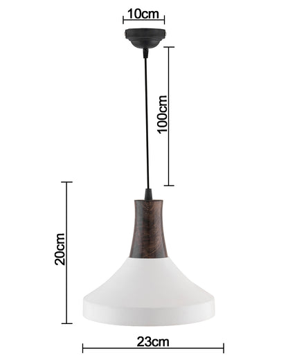 Parker Metal Wood Pendant Light, White Metal Antique Black Hanging Ceiling Light