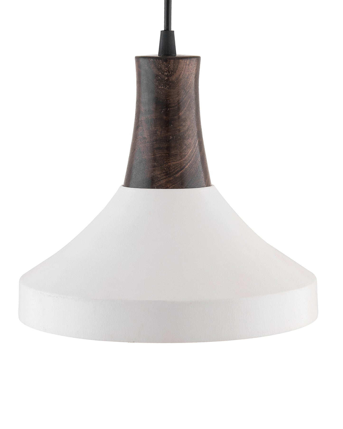 Parker Metal Wood Pendant Light, White Metal Antique Black Hanging Ceiling Light