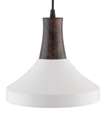 Parker Metal Wood Pendant Light, White Metal Antique Black Hanging Ceiling Light
