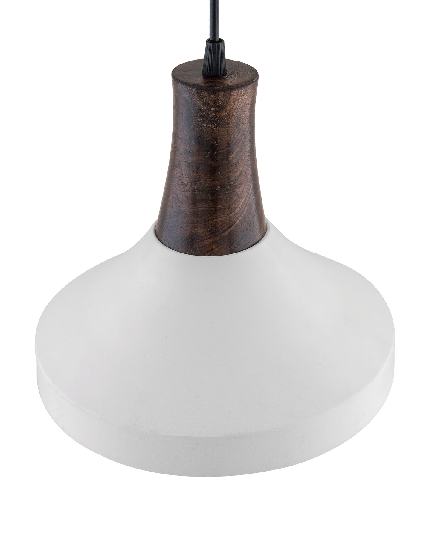 Parker Metal Wood Pendant Light, White Metal Antique Black Hanging Ceiling Light