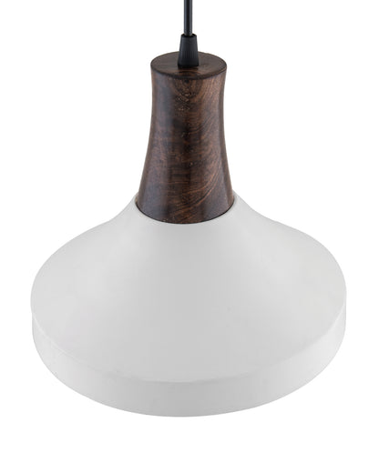 Parker Metal Wood Pendant Light, White Metal Antique Black Hanging Ceiling Light