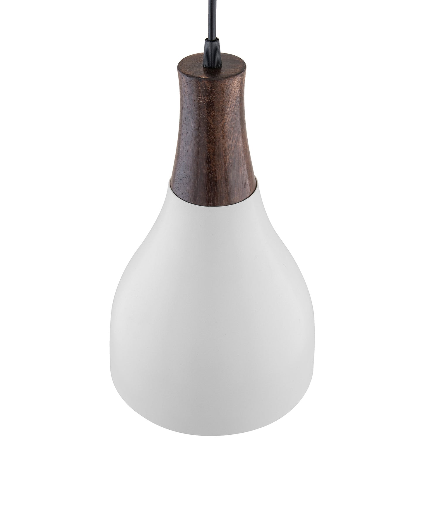 Croft Metal Wood Pendant Light, White Metal Antique Black Hanging Ceiling Light