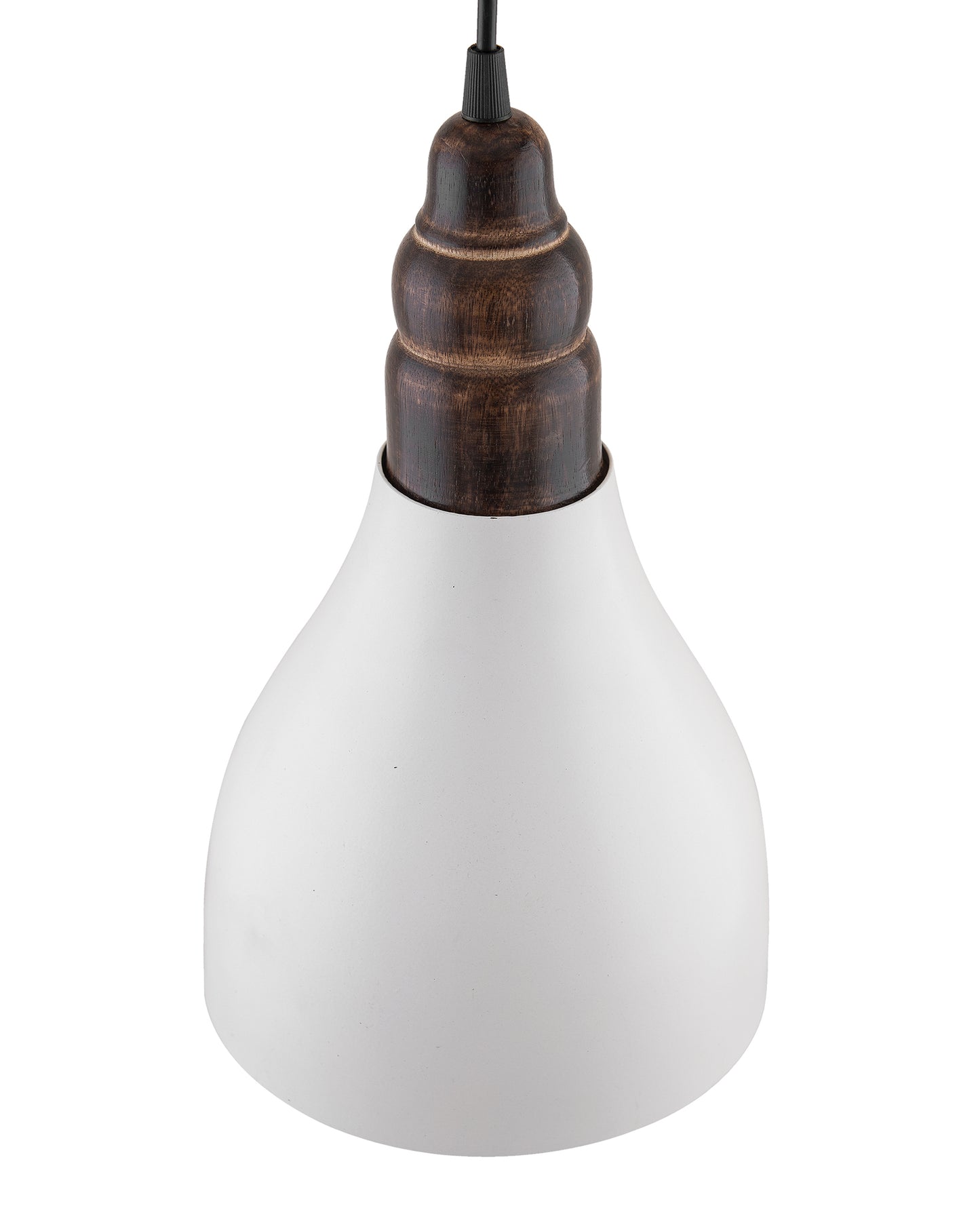 Croft Metal Wood Pendant Light, White Metal Antique Black Hanging Ceiling Light