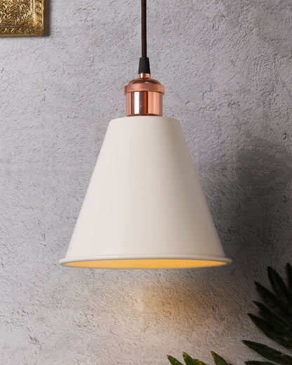 Industrial White Guard Metal Bulb Iron Cone Vintage Hanging Ceiling Pendant Light Edison filament Holder Decorative Lamp Shade, Antique Gold