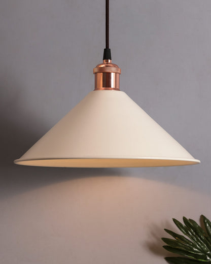 Industrial White Barn Cone Metal Bulb Iron Cone Vintage Hanging Ceiling Pendant Light Edison filament Holder Decorative Lamp Shade, Antique Gold