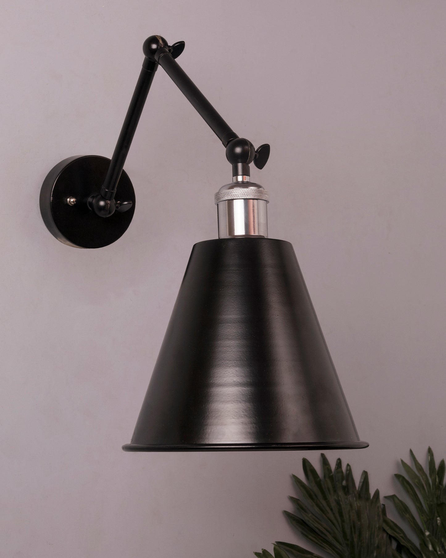 Edison Black 360 Guard Shade Wall Lamp, Vintage Industrial Loft, E27 Holder, Decorative, Swing Wall Light, Triple movement