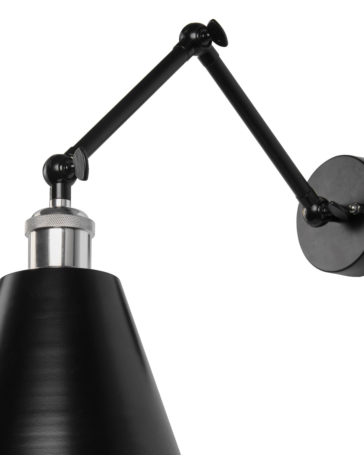 Edison Black 360 Guard Shade Wall Lamp, Vintage Industrial Loft, E27 Holder, Decorative, Swing Wall Light, Triple movement