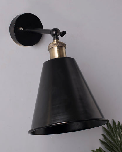 Edison Wall Black Gaurd Shade Lamp, Vintage Industrial Loft, E27 Holder, Decorative, Black Swing Wall Light