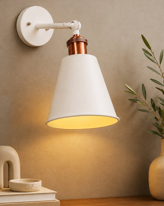 Edison Wall White Gaurd Shade Lamp, Vintage Industrial Loft, E27 Holder, Decorative, Black Swing Wall Light