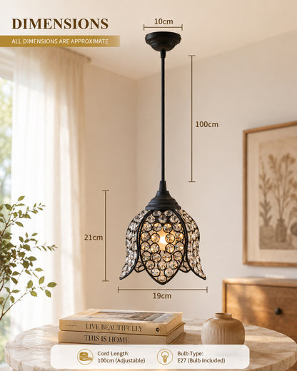 Crystal Hanging Lotus Pendant Light