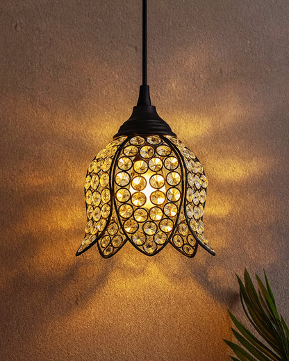 Crystal Hanging Lotus Pendant Light