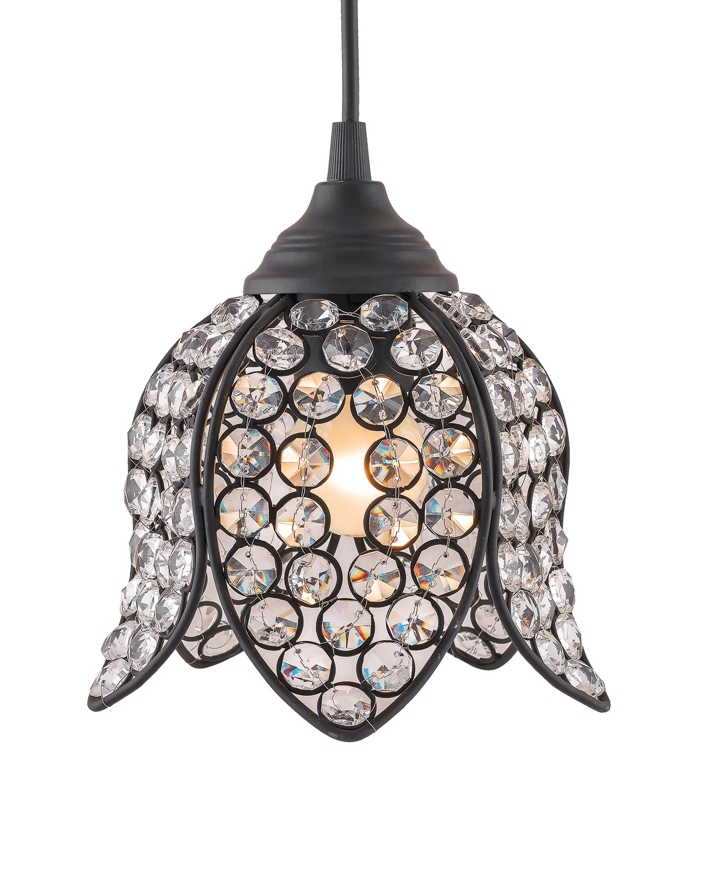 Crystal Hanging Lotus Pendant Light
