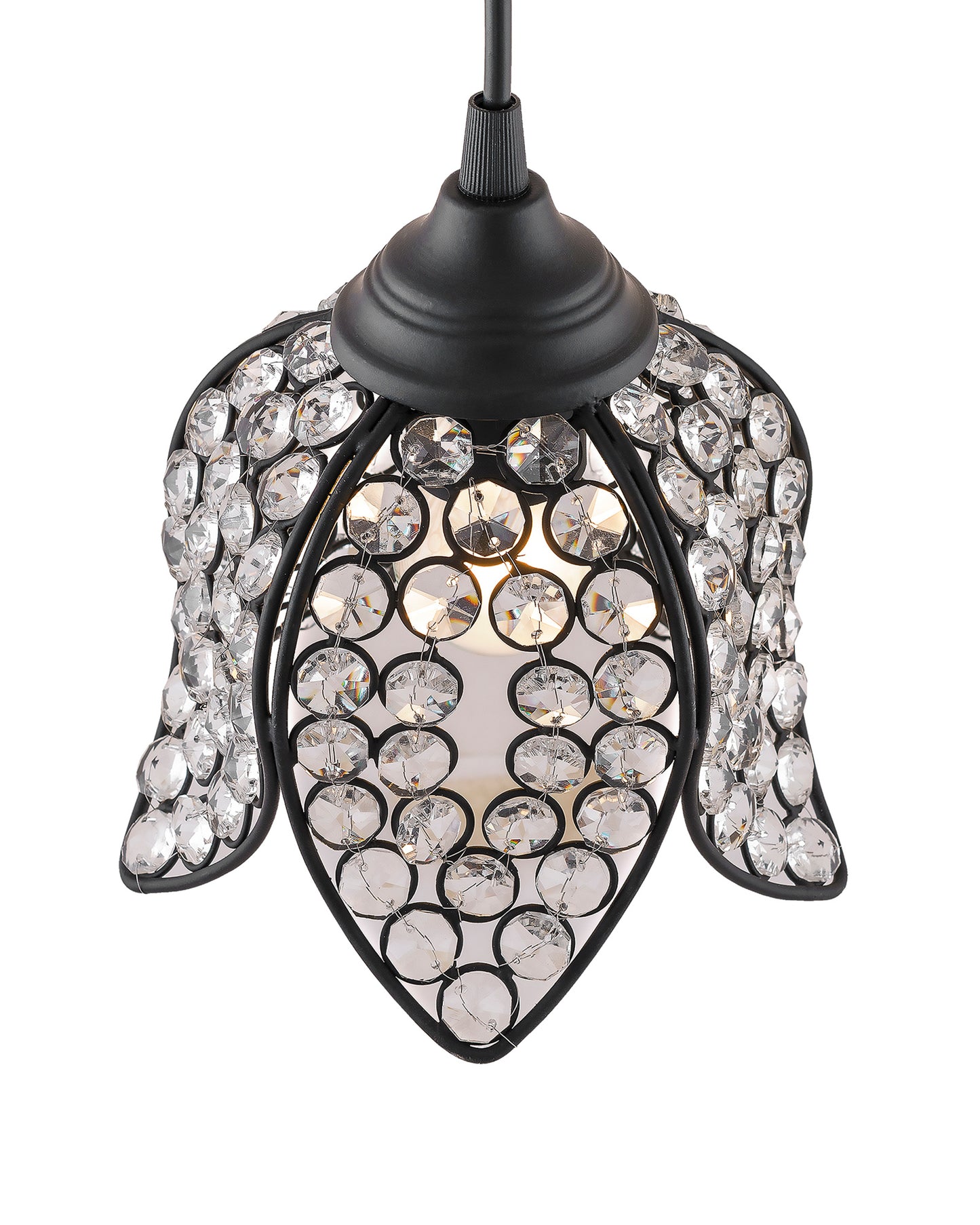 Crystal Hanging Lotus Pendant Light