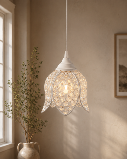Crystal Hanging Lotus Pendant Light