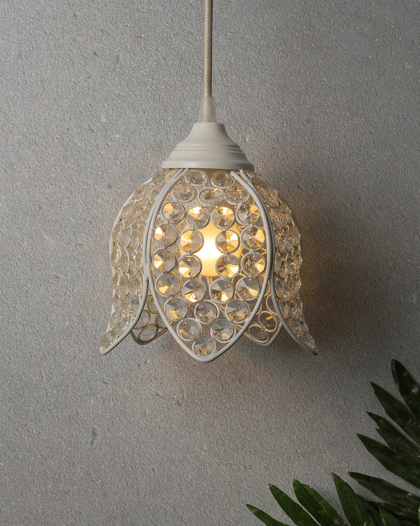 Crystal Hanging Lotus Pendant Light