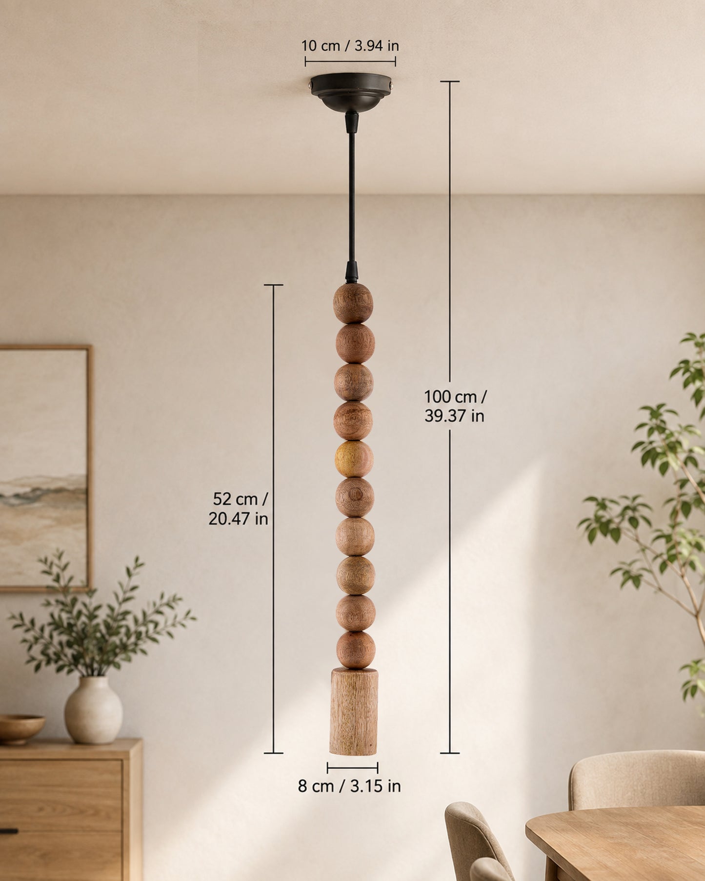 Rustic Round Beaded Swag Pendant, Balcony Bar Cafe Living Dining Room, Retro Loft Light, Ceiling Hanging Light