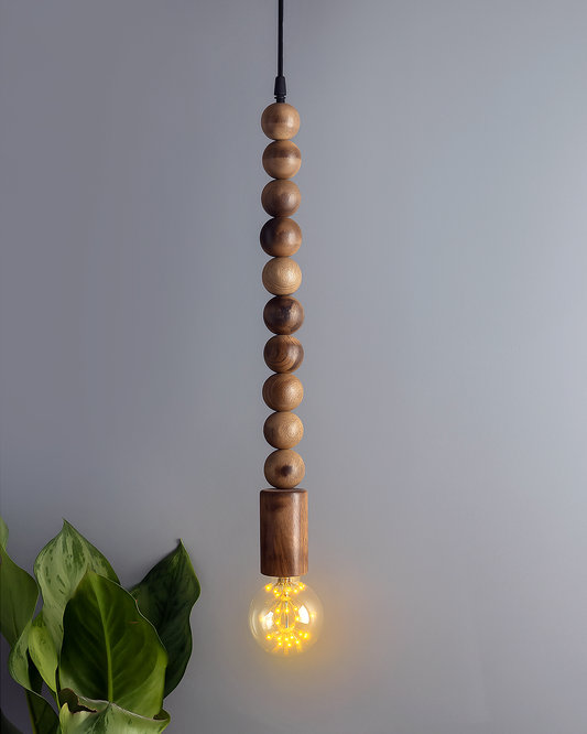 Rustic Round Beaded Swag Pendant, Balcony Bar Cafe Living Dining Room, Retro Loft Light, Ceiling Hanging Light