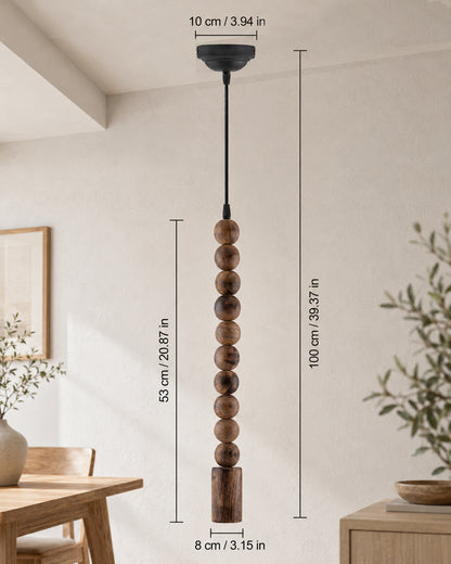 Rustic Round Beaded Swag Pendant, Balcony Bar Cafe Living Dining Room, Retro Loft Light, Ceiling Hanging Light