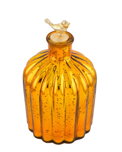 Mercury Gold Flat Base Bottle Copper Star String Lights , Warm White LED Fairy Lights