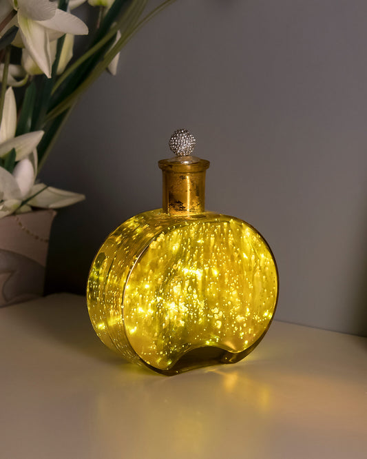 Mercury Gold Round Bottle Copper Star String Lights , Warm White LED Fairy Lights