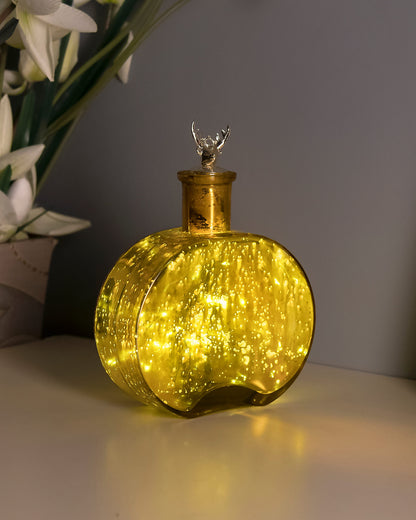 Mercury Gold Round Bottle Copper Star String Lights , Warm White LED Fairy Lights