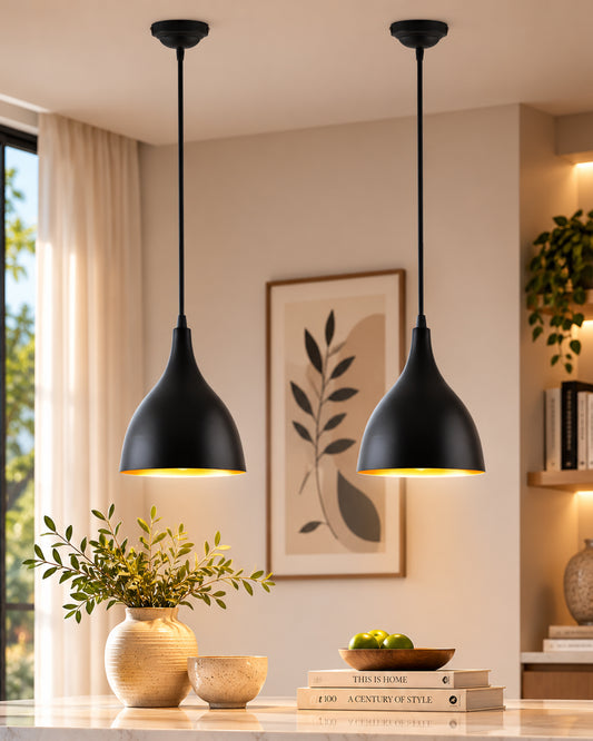 Homesake® Single Head Metal E26 / E27 Hanging Pendant Ceiling Decorative Vintage Chandelier For Living Room, Home, Hall Jhumar Lighting, Decorative, Kitchen Area and Dining Room Light- Pack of 2