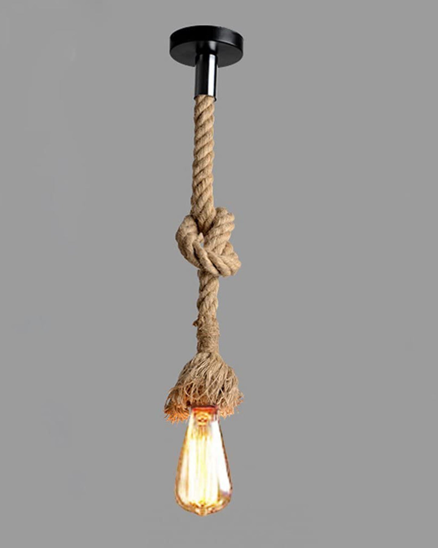 Edison lamp Rustic Rope hanging/pendant Vintage industrial loft, E27 Holder, Decorative cieling light, Beige color. 1.2 Meter (bulb not included), Set of 3