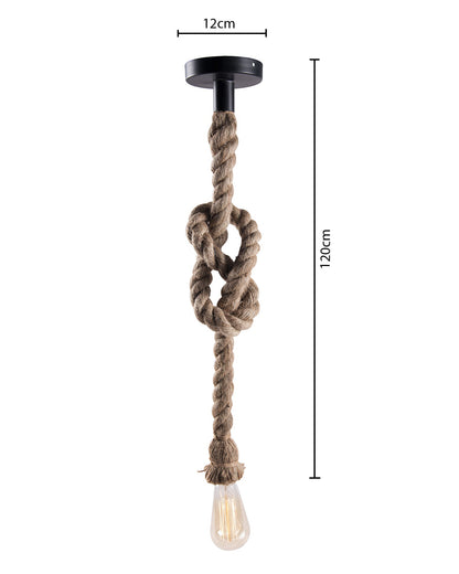 Edison lamp Rustic Rope hanging/pendant Vintage industrial loft, E27 Holder, Decorative cieling light, Beige color. 1.2 Meter (bulb not included), Set of 4