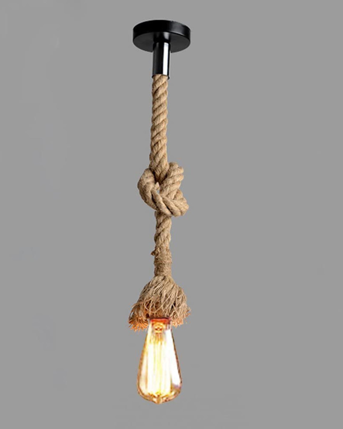 Edison lamp Rustic Rope hanging/pendant Vintage industrial loft, E27 Holder, Decorative cieling light, Beige color. 1.2 Meter (bulb not included), Set of 4