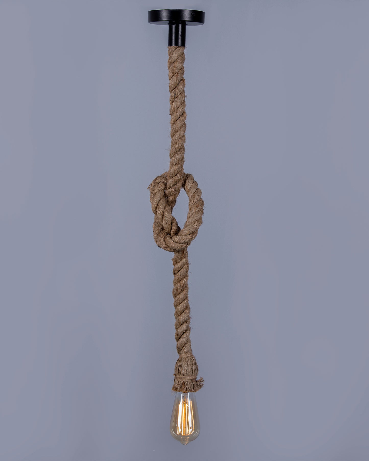 Edison lamp Rustic Rope hanging/pendant Vintage industrial loft, E27 Holder, Decorative cieling light, Beige color. 1.2 Meter (bulb not included), Set of 4