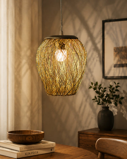 Hanging Golden Steel Wire Mesh Pendant, hanging light, lamp