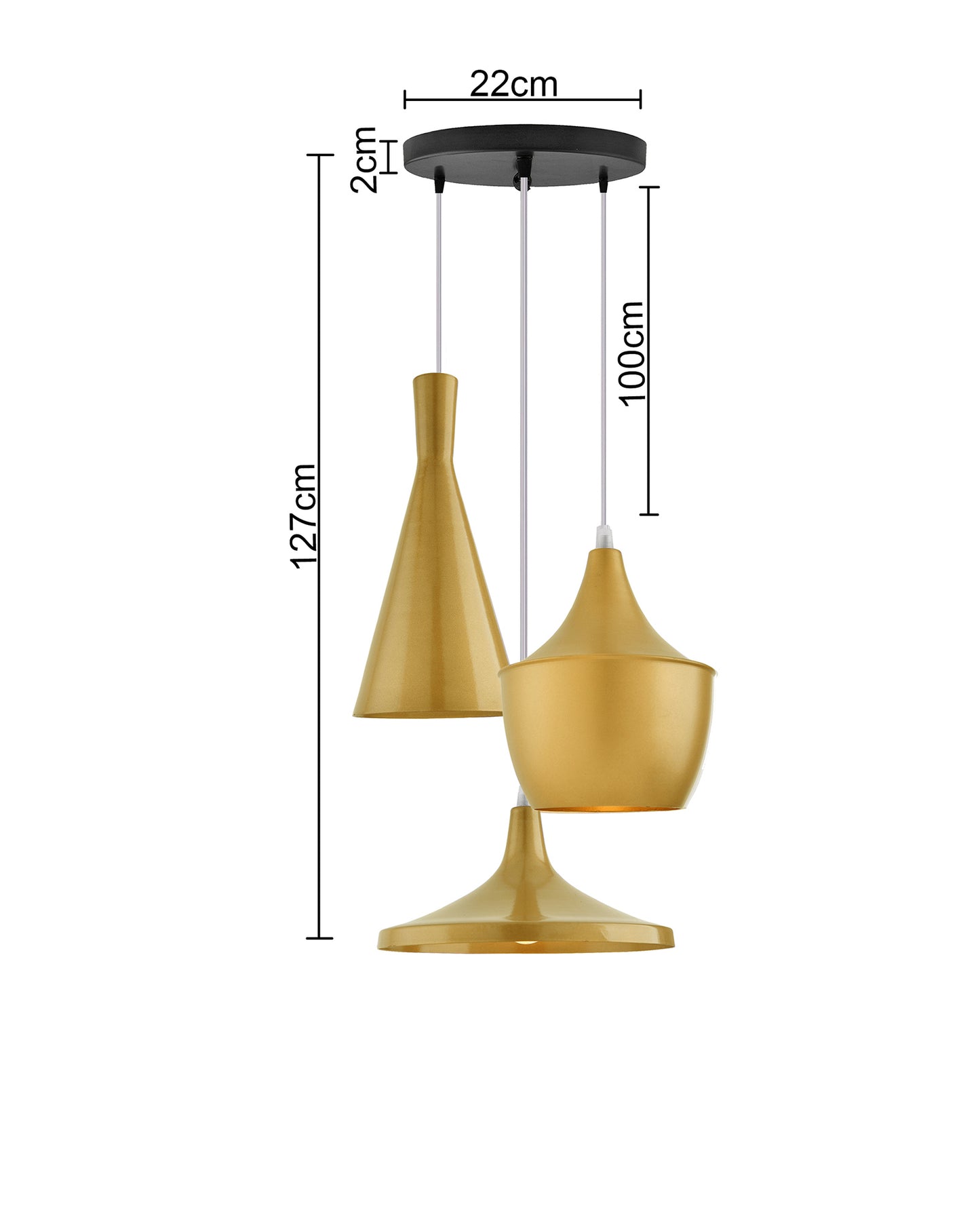 3-Lights Round Cluster Chandelier Modern Medium Tri-Nordic hanging Light, E27 Holder, Decorative, URBAN Retro, Nordic Style, LED/Filament Bulb