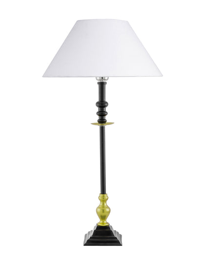Classic Imperial Black Golden Riveria Table Lamp, Cone Shade