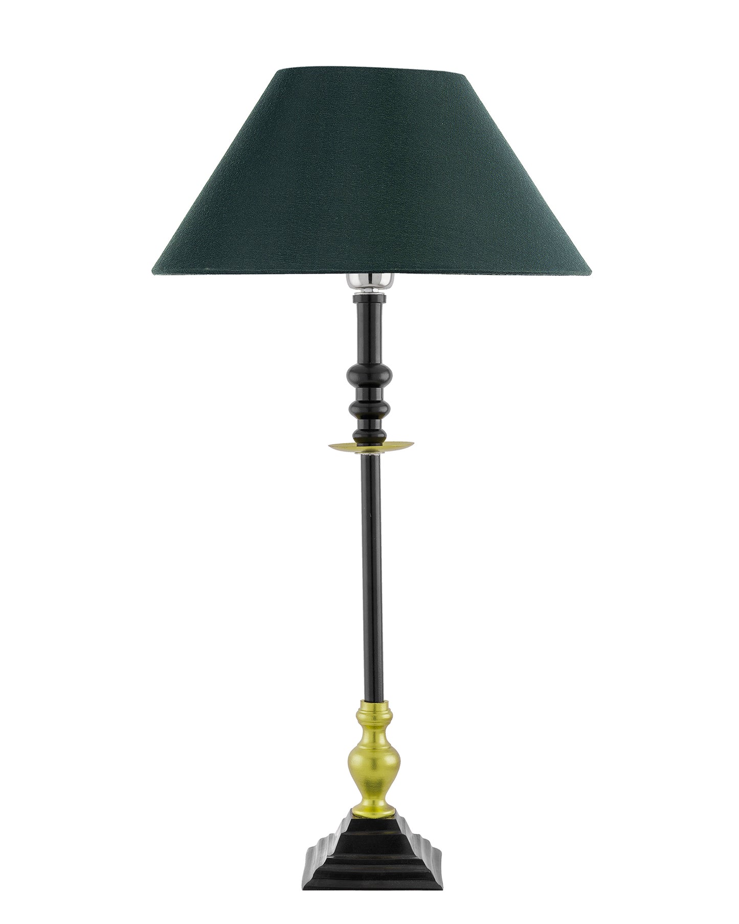 Classic Imperial Black Golden Riveria Table Lamp, Cone Shade