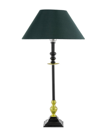 Classic Imperial Black Golden Riveria Table Lamp, Cone Shade