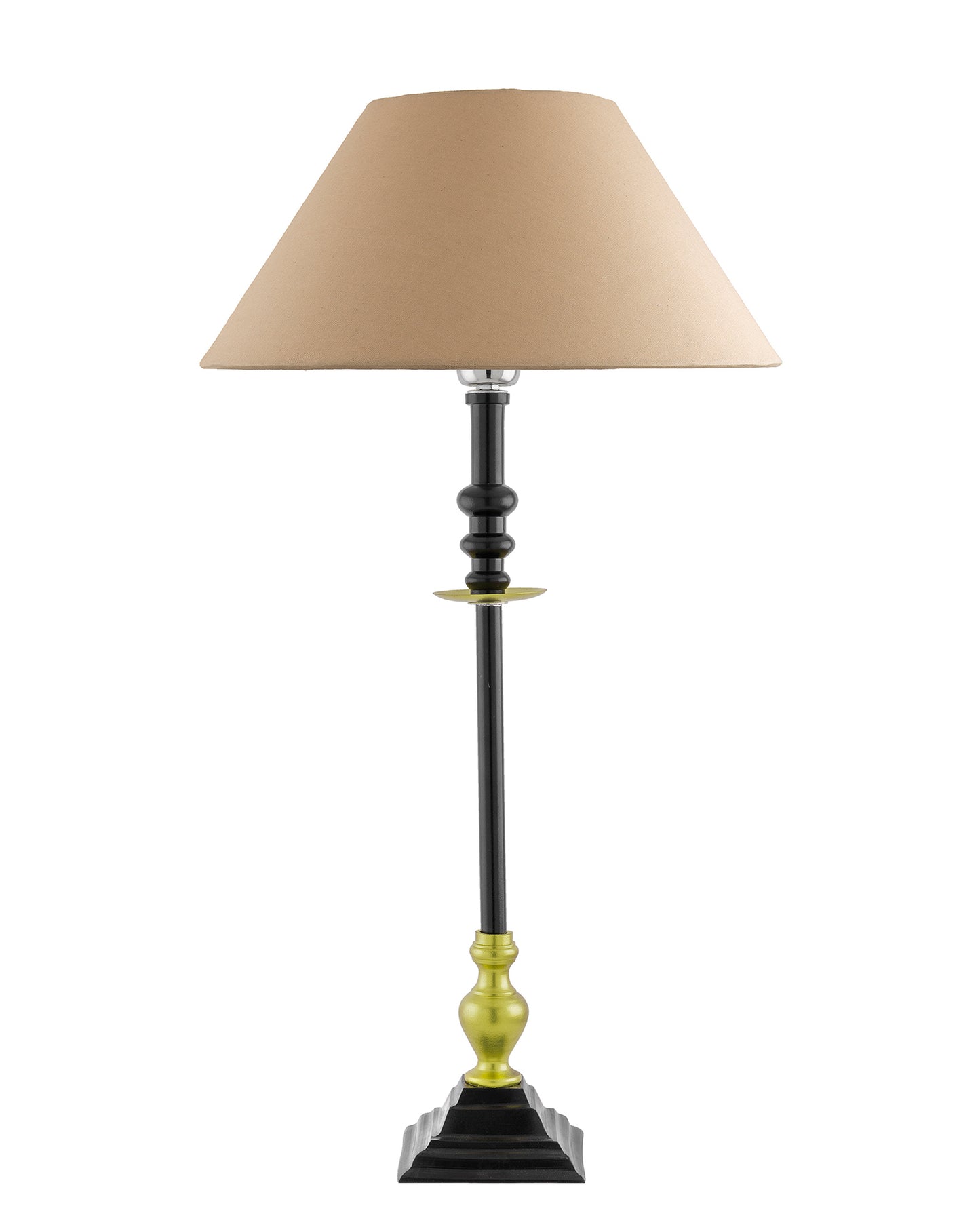 Classic Imperial Black Golden Riveria Table Lamp, Cone Shade