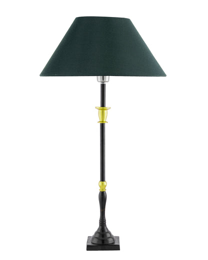 Classic Imperial Black Golden Candlestick Table Lamp, Cone Shade
