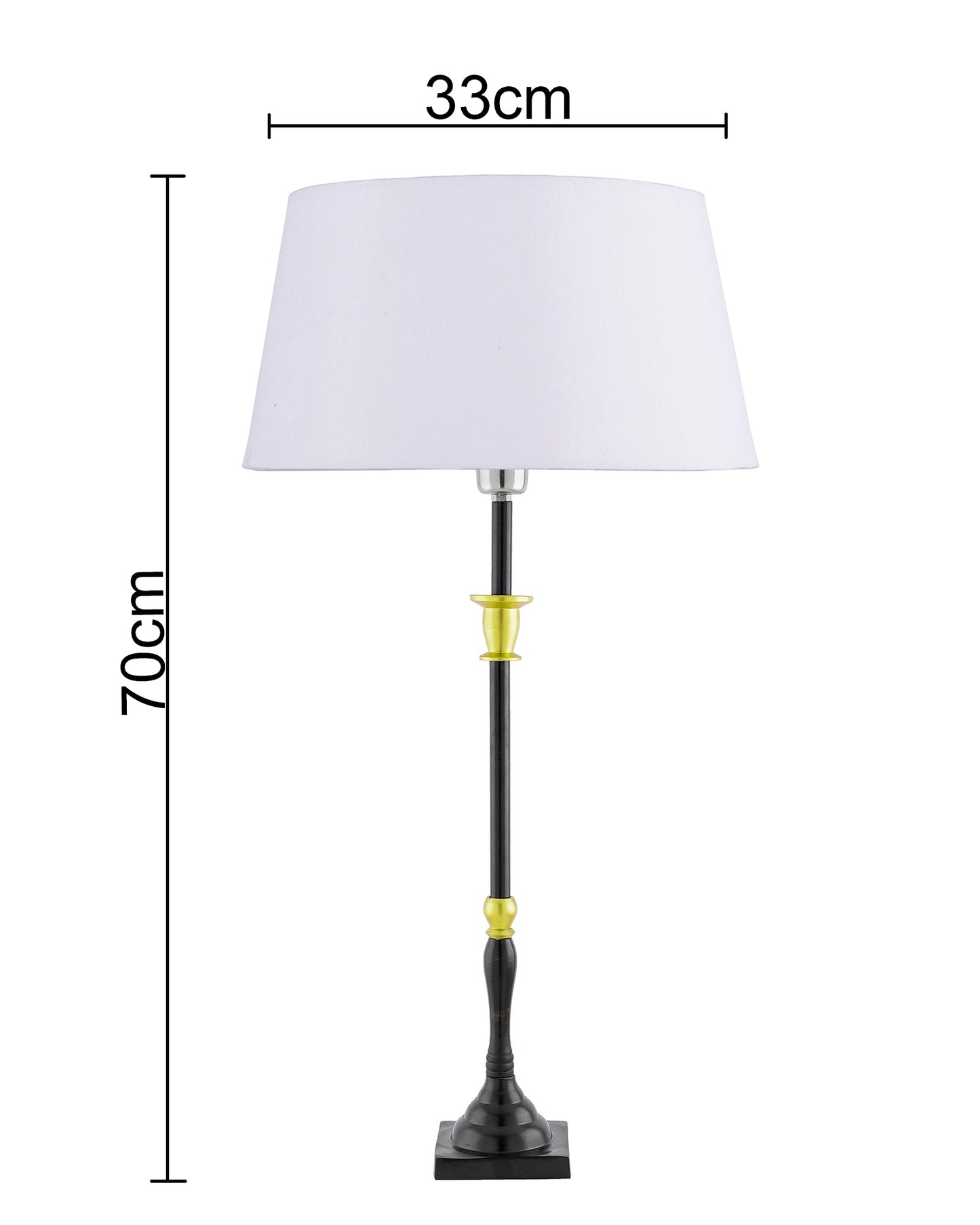 Classic Imperial Black Golden Candlestick Table Lamp, Drum Shade