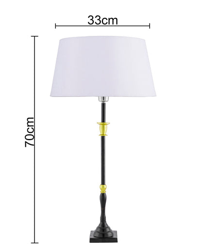 Classic Imperial Black Golden Candlestick Table Lamp, Drum Shade