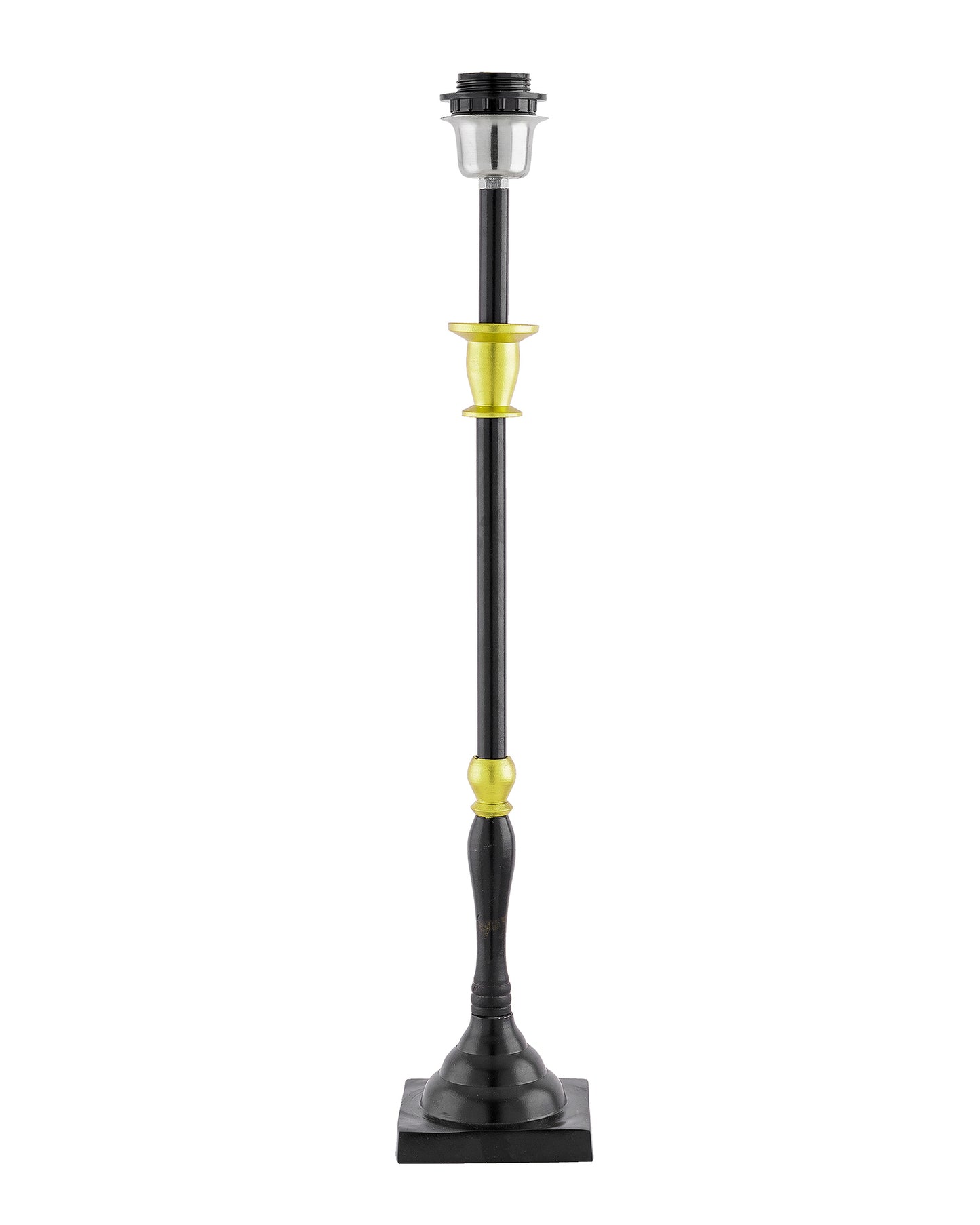 Classic Imperial Black Golden Candlestick Table Lamp, Drum Shade