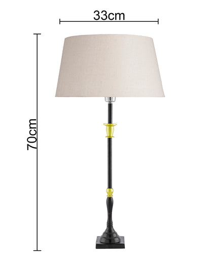 Classic Imperial Black Golden Candlestick Table Lamp, Drum Shade